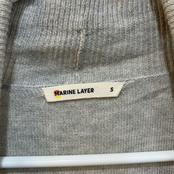 Marine Layer Gray Ribbed Cuff Cardigan Cashmere Wool Infused Lightweight Sz S - Picture 3 of 7